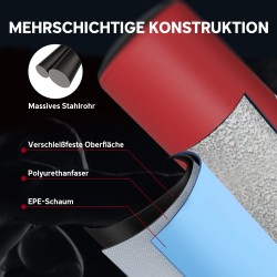 Vapaasti seisova nyrkkeilysäkki aikuisille 135 cm, imukupeilla ja iskunvaimennuksella, punainen/musta