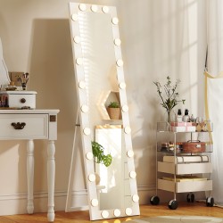 Kokovartalopeili valoineen 150 x 40 cm, 24 LED-lamppua, 3 värilämpötilaa, valkoinen, lattialle tai seinää vasten