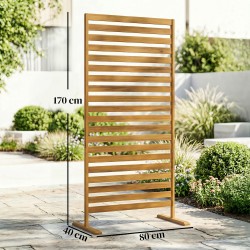 Puinen näkösuoja ja tilanjakaja ulko- ja sisäkäyttöön 80 x 170 cm ruskea