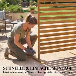 Puinen näkösuoja ja tilanjakaja ulko- ja sisäkäyttöön 80 x 170 cm ruskea