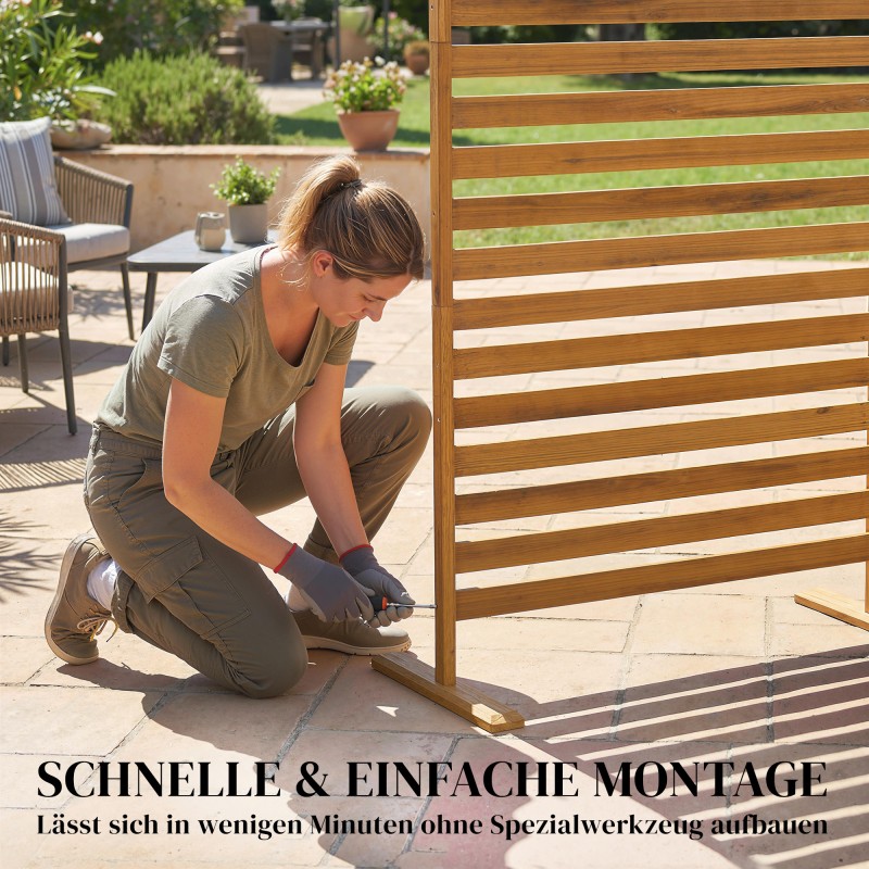 Puinen näkösuoja ja tilanjakaja ulko- ja sisäkäyttöön 80 x 170 cm ruskea