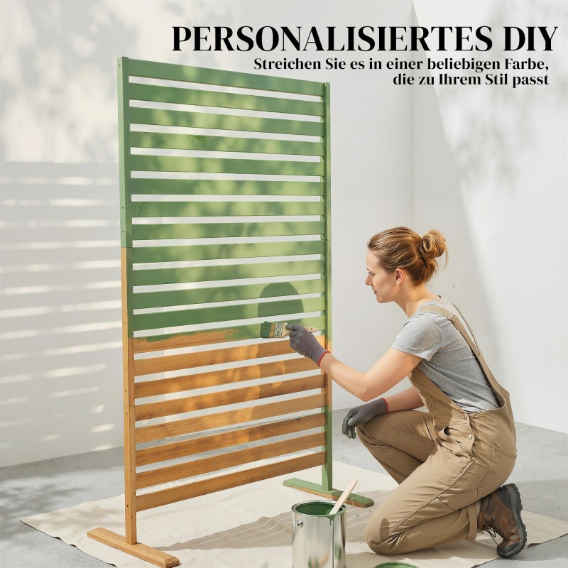 Puinen näkösuoja ja tilanjakaja ulko- ja sisäkäyttöön 80 x 170 cm ruskea