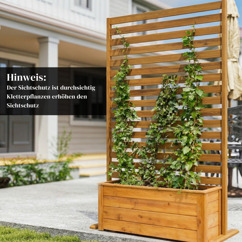 Puinen näkösuoja ja tilanjakaja ulko- ja sisäkäyttöön 80 x 170 cm ruskea