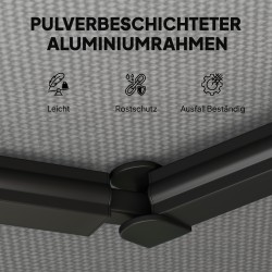 Nivelvarsikatos terassille, käsikäyttöinen, metalli/polyesteri, 350 x 300 cm, tummanharmaa