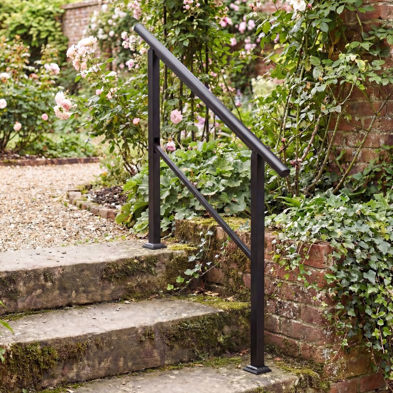 Portaankaide 2–3 portaalle, metallia, säädettävä kulma 0–45°, 95 cm, musta