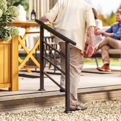 Metallinen porraskaide 1–3 portaalle, säädettävä kulma 0–45°, musta, sisä- ja ulkokäyttöön