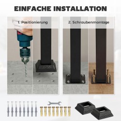 Metallinen porraskaide 1–3 portaalle, säädettävä kulma 0–45°, musta, sisä- ja ulkokäyttöön