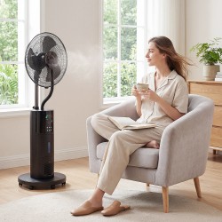 4-in-1 jalallinen sumutintuuletin ilmanraikastimella ja hyttystorjunnalla, 2,3 l, musta, kaukosäädin
