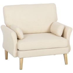 Samettipäällysteinen nojatuoli lukutuoli kolmikerrospehmuste 103 x 80 x 88 cm kermanvalkoinen