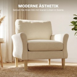 Samettipäällysteinen nojatuoli lukutuoli, kolmikerrospehmuste, 103 x 80 x 88 cm, kermanvalkoinen