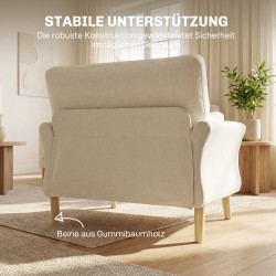 Samettipäällysteinen nojatuoli lukutuoli, kolmikerrospehmuste, 103 x 80 x 88 cm, kermanvalkoinen