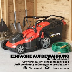 Sähkökäyttöinen ruohonleikkuri 36V 800W, 40 cm leikkuuleveys, 7 korkeutta, 45 L keruusäiliö, punainen-musta