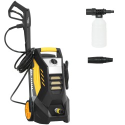 Painepesuri ulkokäyttöön 1800 W 135 bar 540 L h alumiinipumppu 5 m letku keltainen musta