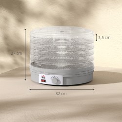 Elintarvikekuivuri 5-tasoinen 245 W säädettävä lämpötila 35–70 °C harmaa 800-144V90GY