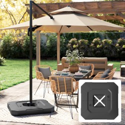 Riippuvarjon jalustan painolevyt 2-osainen HDPE täytettävä jopa 105 kg musta