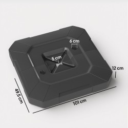 Riippuvarjon jalustan painolevyt 2-osainen HDPE täytettävä jopa 105 kg musta