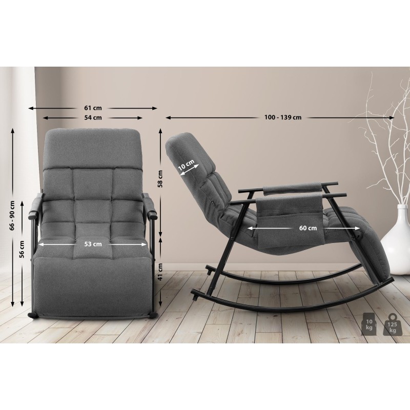 Säädettävä mukava keinutuoli rentoutumiseen ja stressin lievitykseen