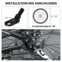 Pyörän perävaunu 170 l tavarankuljetukseen, teräsrunko, 20" ilmakumirenkaat, max 40 kg, musta/punainen