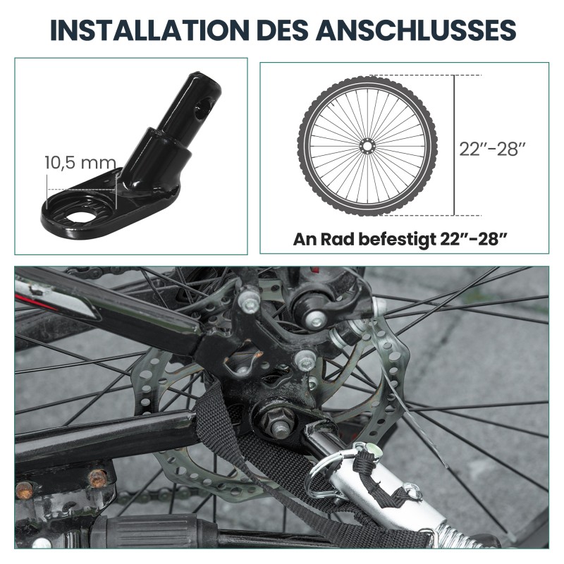 Pyörän perävaunu 170 l tavarankuljetukseen, teräsrunko, 20" ilmakumirenkaat, max 40 kg, musta/punainen