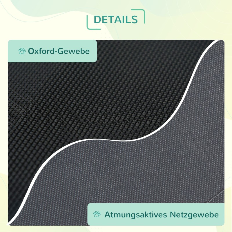 Kohollaan oleva koiran sänky katoksella, hengittävä verkkokangas, harmaa, 92 x 76 x 90 cm