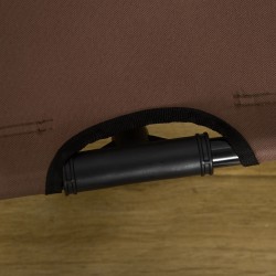 Korotettu koiran leposänky katoksella, hengittävä ulkosänky kahvi/musta 122 x 92 x 108 cm