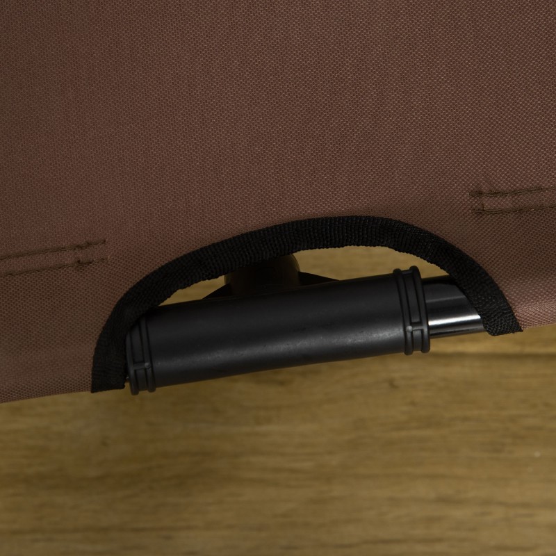 Korotettu koiran leposänky katoksella, hengittävä ulkosänky kahvi/musta 122 x 92 x 108 cm