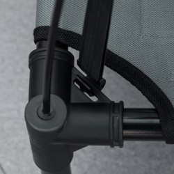 Korotettu koiran ulkopeti katoksella, hengittävä verkkokangas, metallirunko, harmaa, 61 x 46 x 62 cm