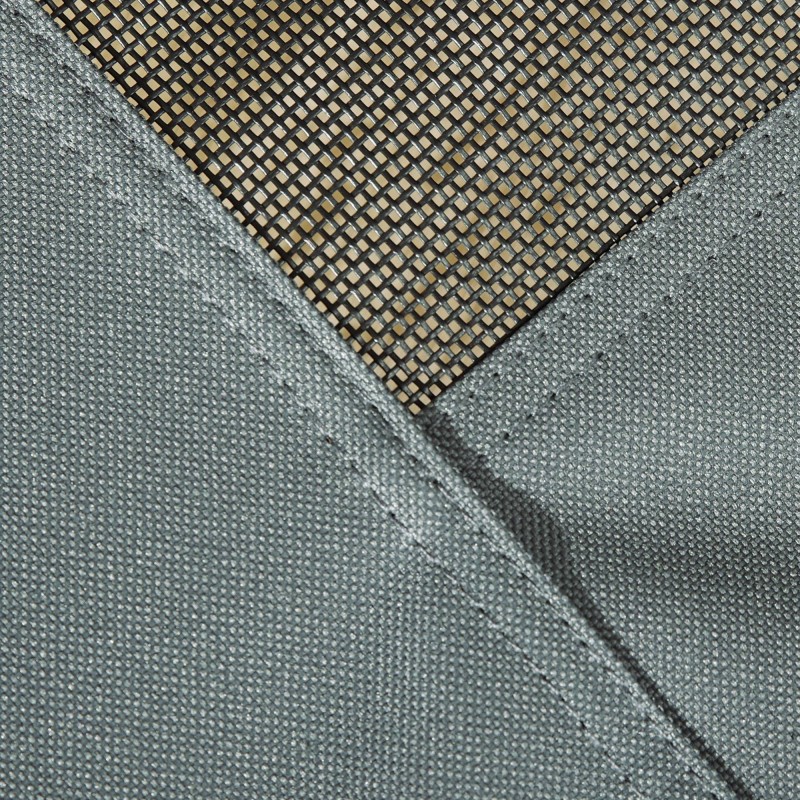 Korotettu koiranleposänky katoksella ulkokäyttöön, harmaa, metallirunko, verkkokangas, 76 x 61 x 73 cm