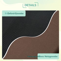 Korotettu koiran ulkosänky katoksella, hengittävä verkkokangas, metalli, 92 x 76 x 90 cm, kahvi-musta