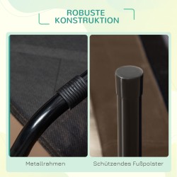 Korotettu koiran ulkosänky katoksella, hengittävä verkkokangas, metalli, 92 x 76 x 90 cm, kahvi-musta