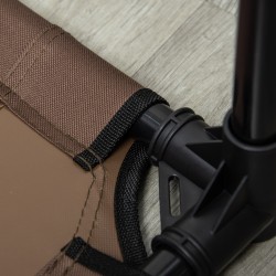 Korotettu koiran ulkosänky katoksella, hengittävä verkkokangas, metalli, 92 x 76 x 90 cm, kahvi-musta