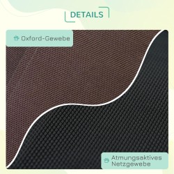 Taittuva koiran leposänky katoksella, korotettu verkkopeti ulko- ja sisäkäyttöön, kahvi/musta