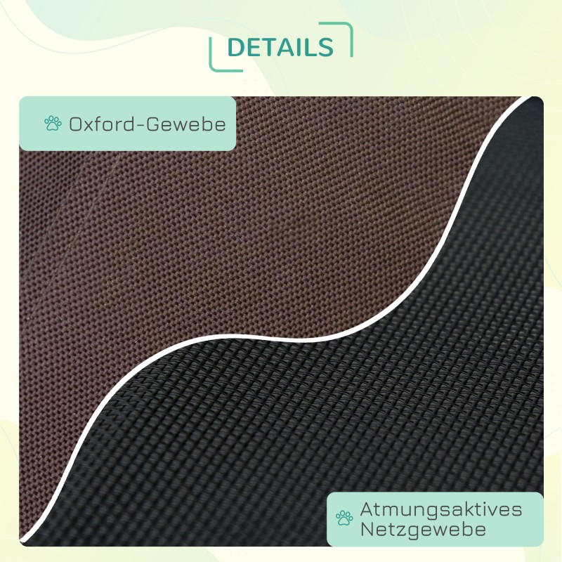 Taittuva koiran leposänky katoksella, korotettu verkkopeti ulko- ja sisäkäyttöön, kahvi/musta