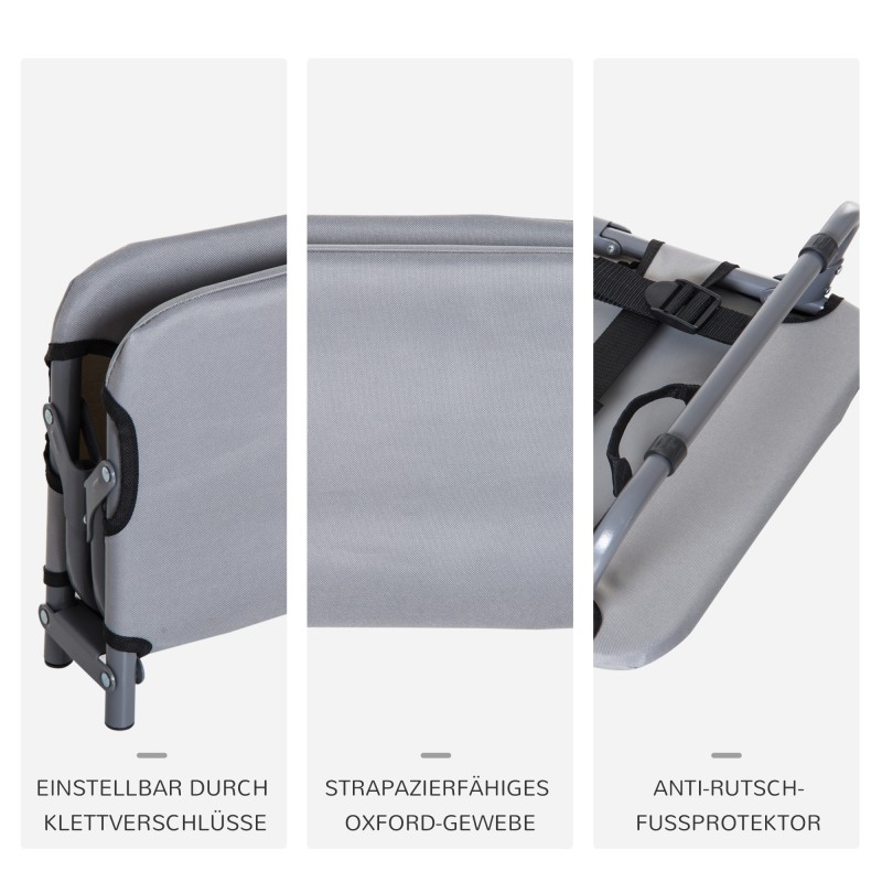 Korotettu taitettava koiranpeti pienille koirille, teräsrunko, hengittävä 600D Oxford -kangas, harmaa, 59 x 46 x 15 cm