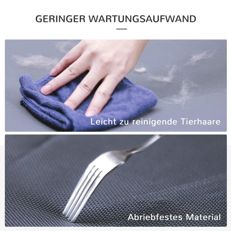 Korotettu taitettava koiranpeti pienille koirille, teräsrunko, hengittävä 600D Oxford -kangas, harmaa, 59 x 46 x 15 cm