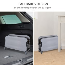 Korotettu taitettava koiranpeti pienille koirille, teräsrunko, hengittävä 600D Oxford -kangas, harmaa, 59 x 46 x 15 cm