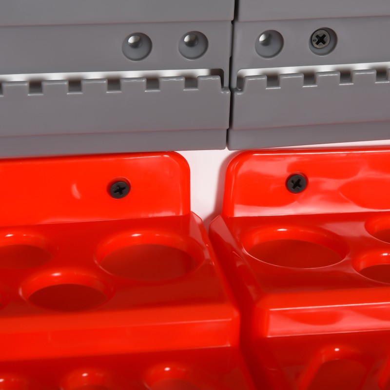 Työkaluseinä ja hylly 54 osaa, rei’itetty seinäsäilytysjärjestelmä PP, harmaa/punainen 95,5 x 23 x 53,5 cm