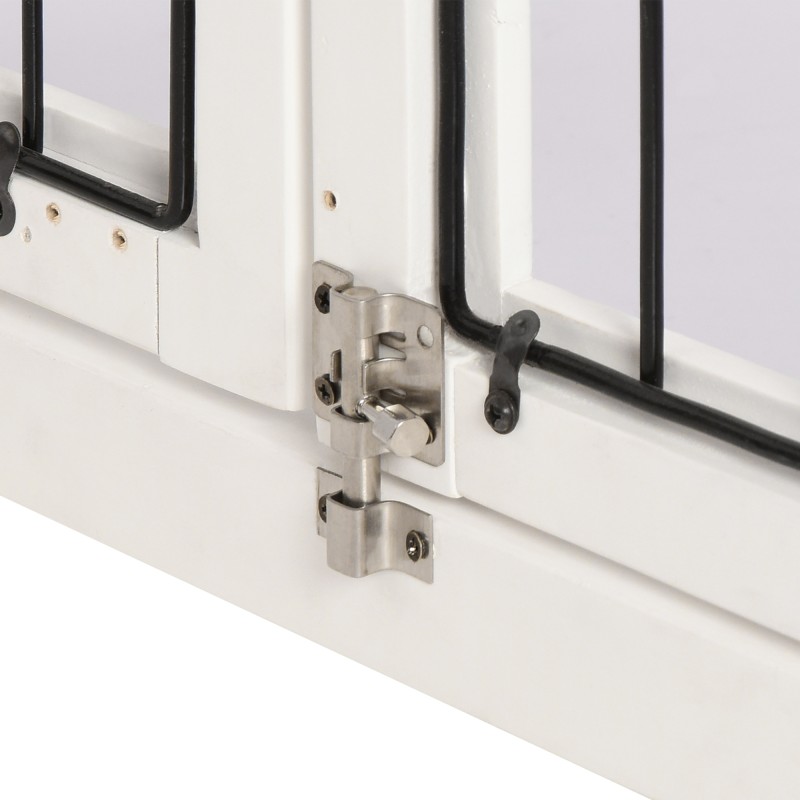 Koiran sisähäkki ja sivupöytä 58,5 x 81 x 66 cm valkoinen MDF ja metalli