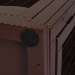 Koiran sisähäkki sivupöytä, 2 sisäänkäyntiä, lukittava, MDF ja metalli, 58,5 x 81 x 66 cm, musta / ruskea