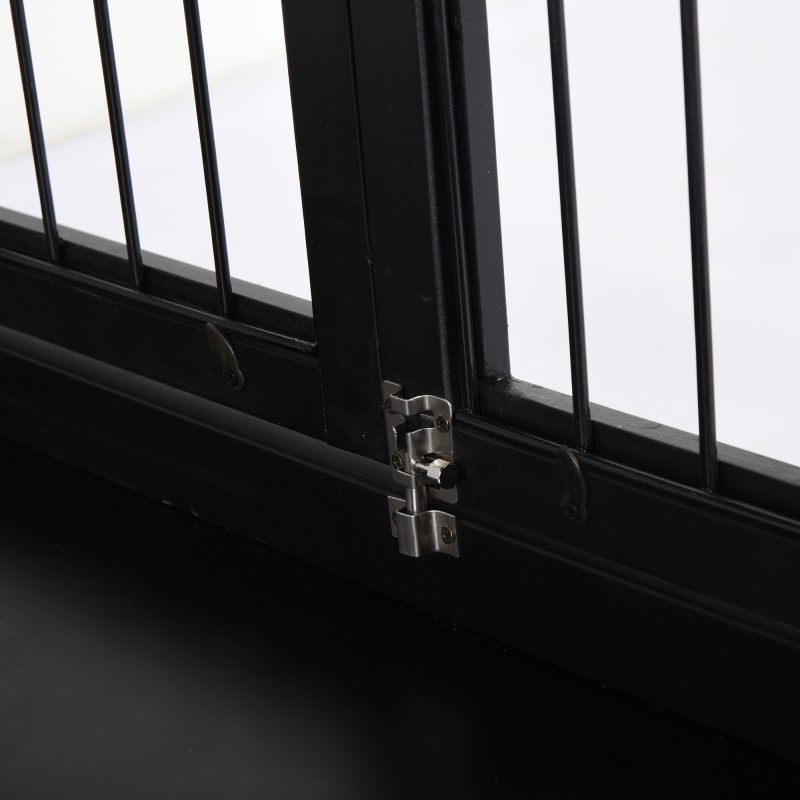 Koiran sisähäkki ja sivupöytä 58,5 x 81 x 66 cm musta MDF ja metalli