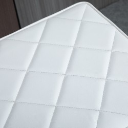 Sängynpäätypenkki / olohuoneen penkki keinonahka valkoinen-kulta metalli 120 x 43 x 42 cm