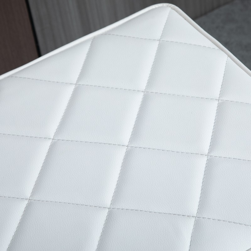 Sängynpäätypenkki / olohuoneen penkki keinonahka valkoinen-kulta metalli 120 x 43 x 42 cm