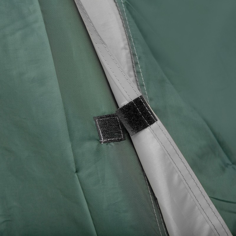 Kaksihengen kupoliteltta eteisellä, verkkotuuletusaukoilla ja lampunkoukulla, vihreä/harmaa, kantolaukulla