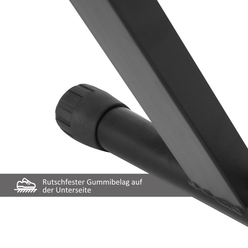 Säädettävä pianotuoli X-mallinen teräsrunko keinonahkainen istuin 39 x 29 x 37–47 cm musta