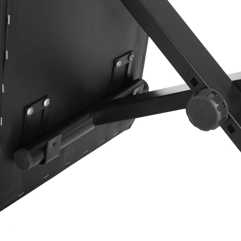 Säädettävä pianotuoli X-mallinen teräsrunko keinonahkainen istuin 39 x 29 x 37–47 cm musta