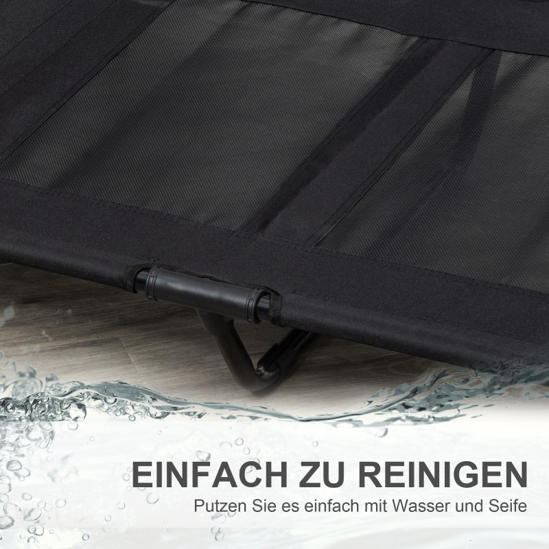 Koiran ulkosänky metallirungolla, Oxford-kangas ja verkko, 92 x 76 x 18 cm, musta