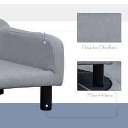 Lemmikkisohva koiralle ja kissalle samettia 82 x 54 x 36 cm vaaleanharmaa