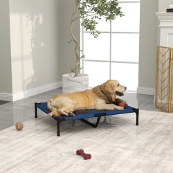 Korotettu lemmikkisänky koirille ja kissoille 600D Oxford-metalli 91,5 x 76,2 x 18 cm sininen