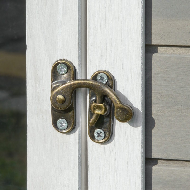 Ulkokäyttöön kissamökki kuusipuuta 115 x 66,5 x 74,7 cm harmaa-valkoinen, vesitiivis bitumikatto