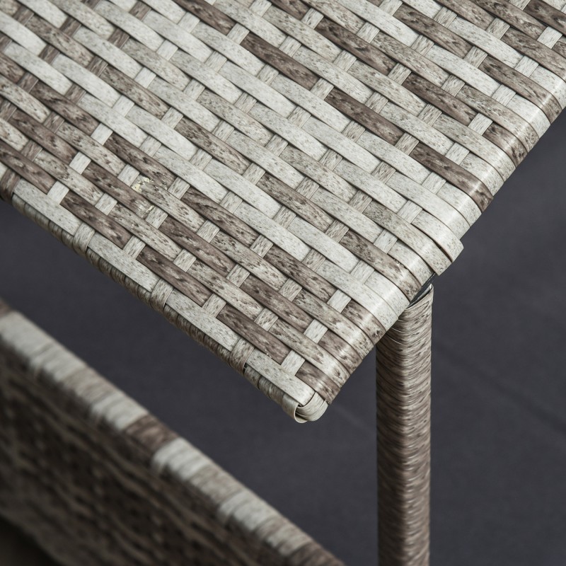 Lemmikin talomallinen sänky koiralle tai kissalle, PE-rottinki, teräsrunko, 69x98x70 cm, harmaa